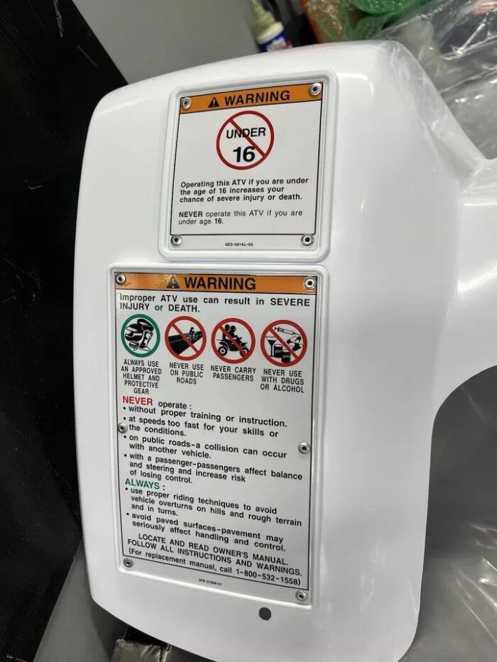 2006 White Yamaha Banshee 350 OEM Plastics - Image 5