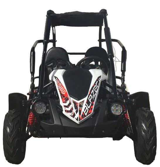 Trailmaster Blazer 200R Go Kart Youth Go Kart. Ages 10 and up, Mid size Kids cart, Body Kit with reverse.